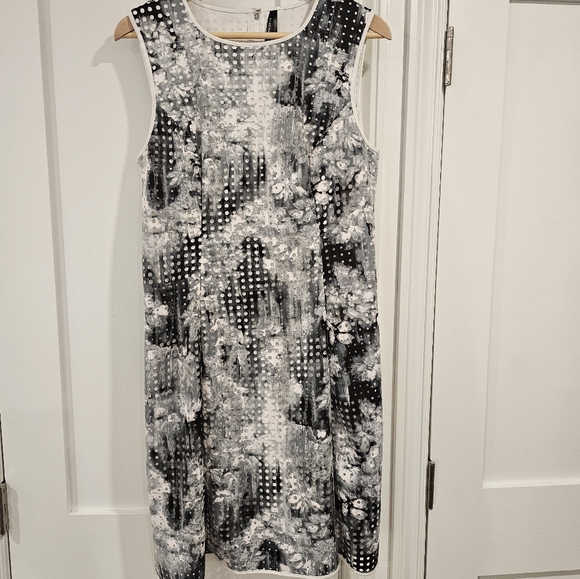 Marc New York Andrew Marc sleeveless dress black whit grey size 12 - Picture 1 of 10